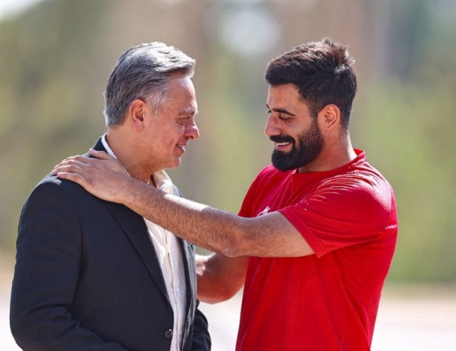 حضور رضا شاهرودی در تمرین پرسپولیس و گفت‌وگو با هاشمیان و بازیکنان